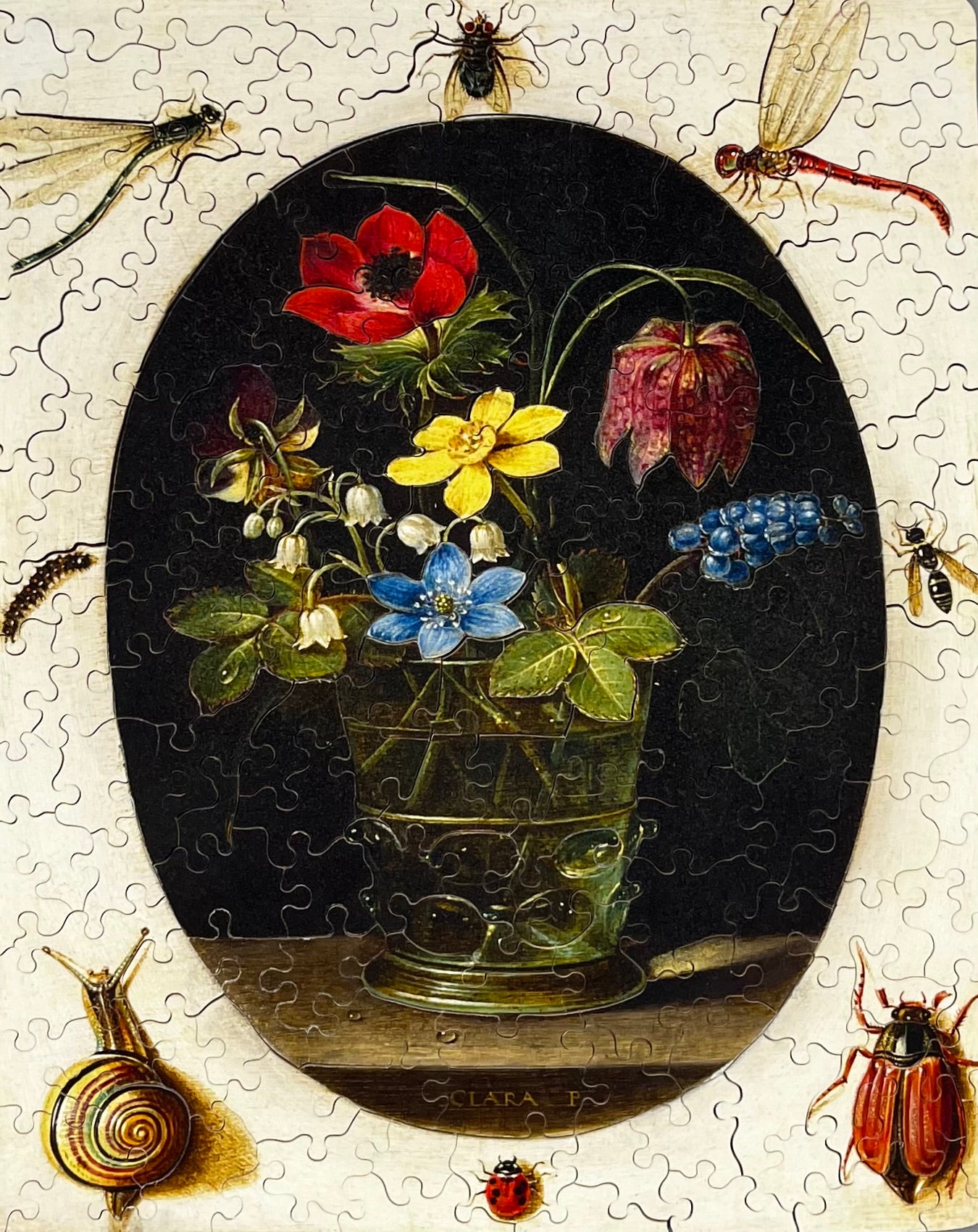 Still Life with Flowers Surrounded by Insects and a Snail